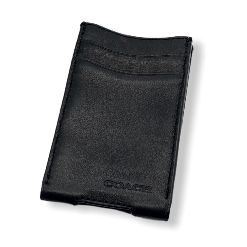 Black Leather COACH Card Holder